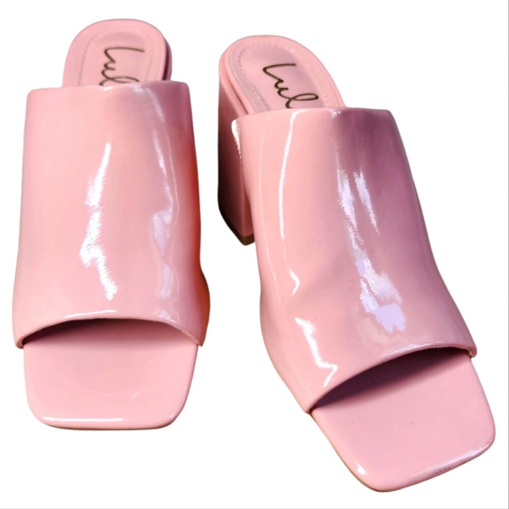 Lulus Qwynn dusty rose sandals patent high heel pink size 6